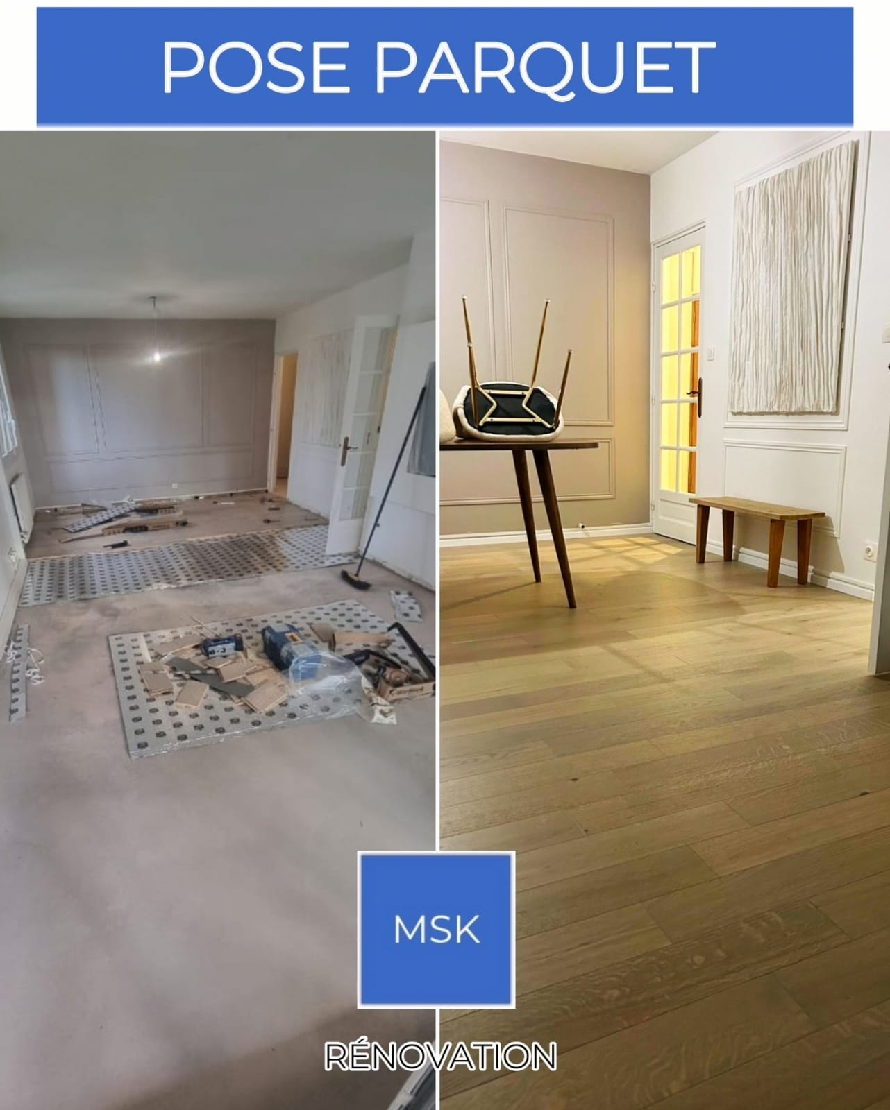 Pose parquet - MSK Rénovation